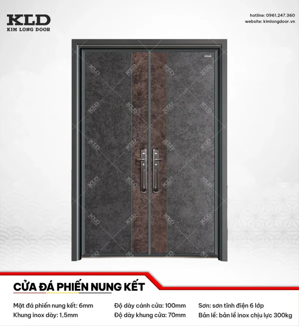Cửa đá phiến nung kết 6mm nhập khẩu cao cấp Kim Long Door (3)