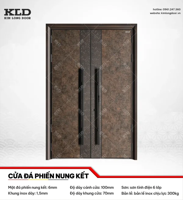 Cửa đá phiến nung kết 6mm nhập khẩu cao cấp Kim Long Door (6)