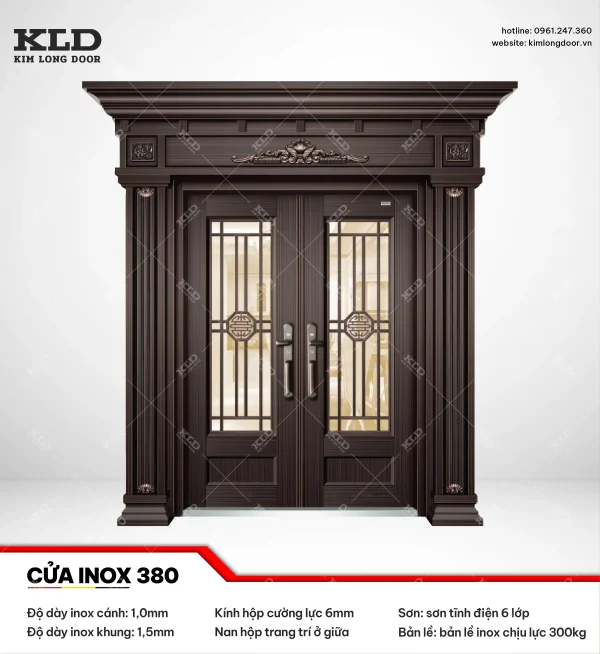 Cửa inox 380 cánh kính Kim Long Door 2026 (13)