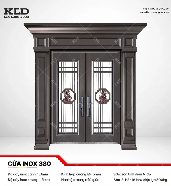 Cửa inox 380 cánh kính Kim Long Door 2026 (18)