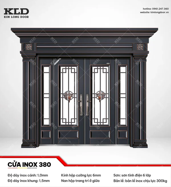 Cửa inox 380 cánh kính Kim Long Door 2026 (24)