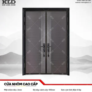 Cửa nhôm cao cấp Kim Long Door độ dày tấm nhôm mặt trước 2mm (10)