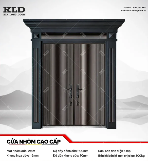 Cửa nhôm cao cấp Kim Long Door độ dày tấm nhôm mặt trước 2mm (11)