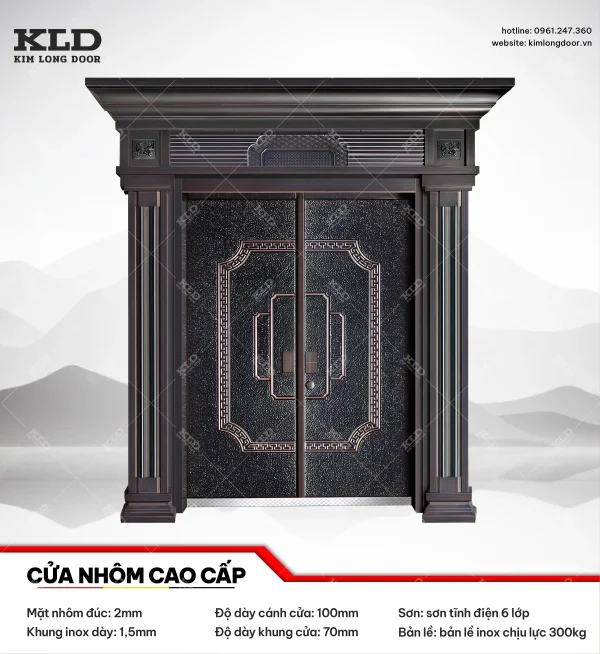 Cửa nhôm cao cấp Kim Long Door độ dày tấm nhôm mặt trước 2mm (16)