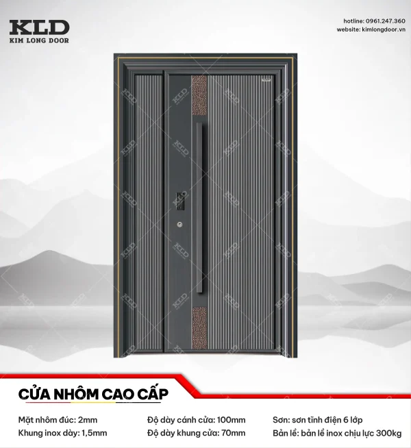 Cửa nhôm cao cấp Kim Long Door độ dày tấm nhôm mặt trước 2mm (5)