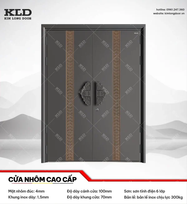 Cửa nhôm cao cấp Kim Long Door độ dày tấm nhôm mặt trước 4mm (10)