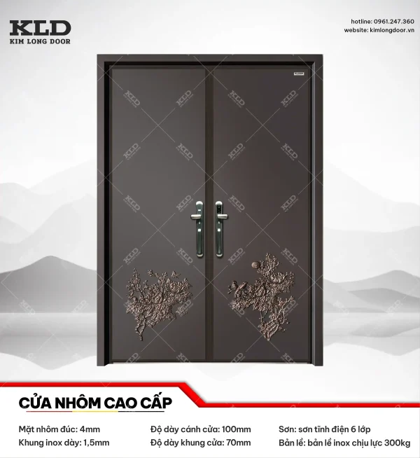 Cửa nhôm cao cấp Kim Long Door độ dày tấm nhôm mặt trước 4mm (11)