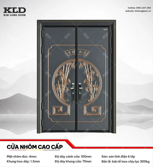 Cửa nhôm cao cấp Kim Long Door độ dày tấm nhôm mặt trước 4mm (12)