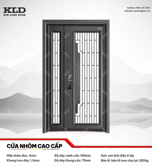 Cửa nhôm cao cấp Kim Long Door độ dày tấm nhôm mặt trước 4mm (15)