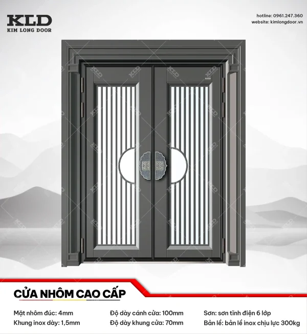 Cửa nhôm cao cấp Kim Long Door độ dày tấm nhôm mặt trước 4mm (18)
