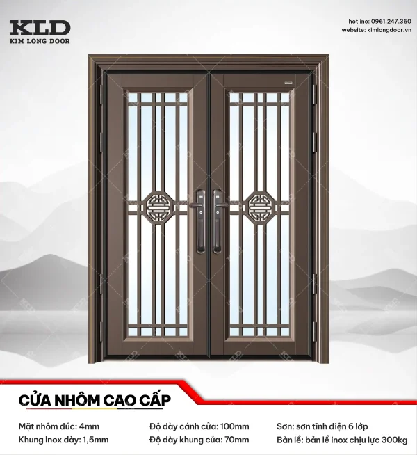 Cửa nhôm cao cấp Kim Long Door độ dày tấm nhôm mặt trước 4mm (19)
