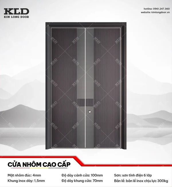 Cửa nhôm cao cấp Kim Long Door độ dày tấm nhôm mặt trước 4mm (20)