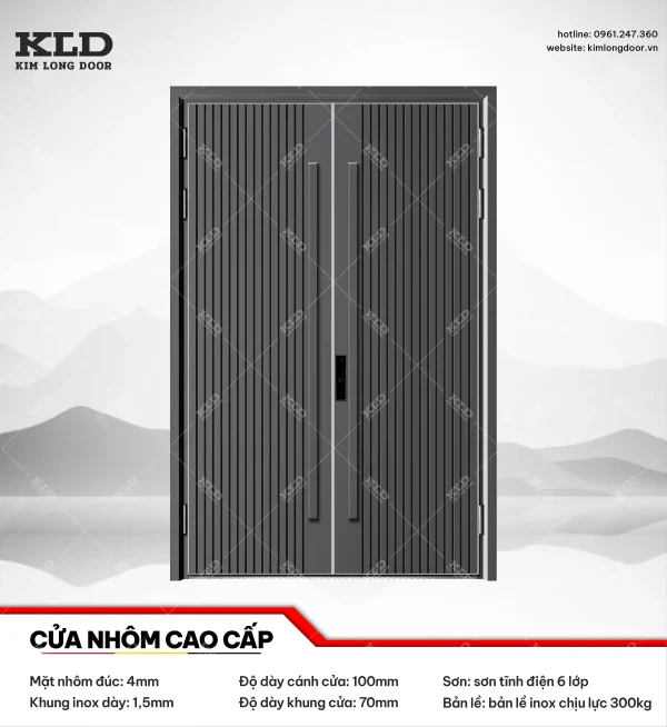Cửa nhôm cao cấp Kim Long Door độ dày tấm nhôm mặt trước 4mm (23)