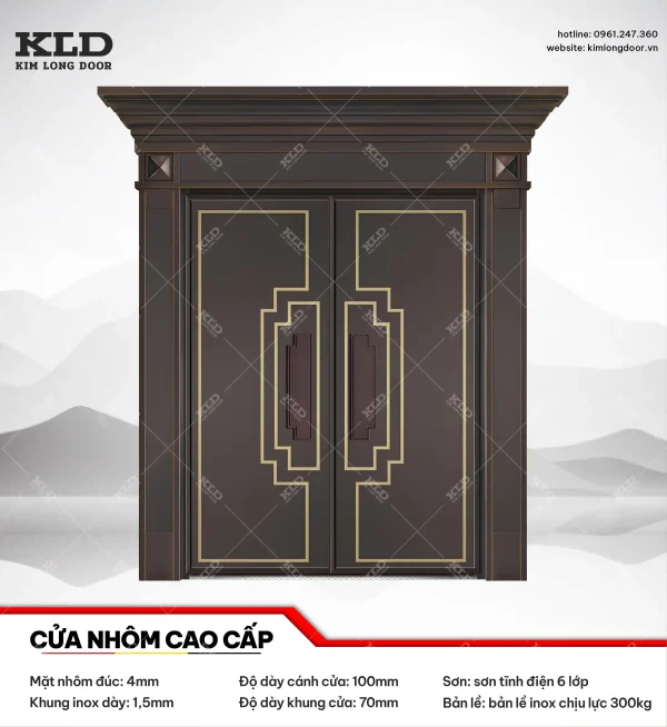 Cửa nhôm cao cấp Kim Long Door độ dày tấm nhôm mặt trước 4mm (24)
