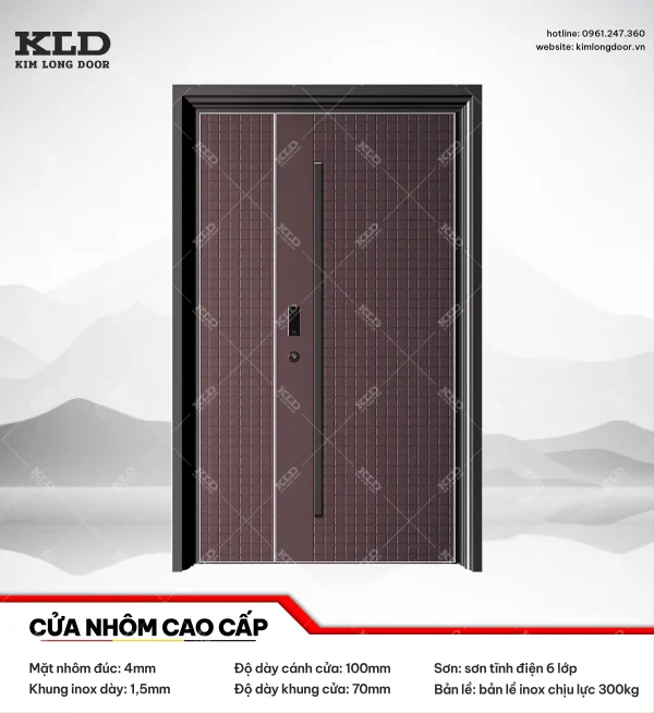 Cửa nhôm cao cấp Kim Long Door độ dày tấm nhôm mặt trước 4mm (30)