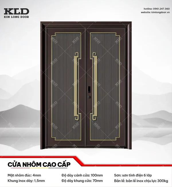 Cửa nhôm cao cấp Kim Long Door độ dày tấm nhôm mặt trước 4mm (31)