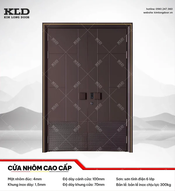 Cửa nhôm cao cấp Kim Long Door độ dày tấm nhôm mặt trước 4mm (33)