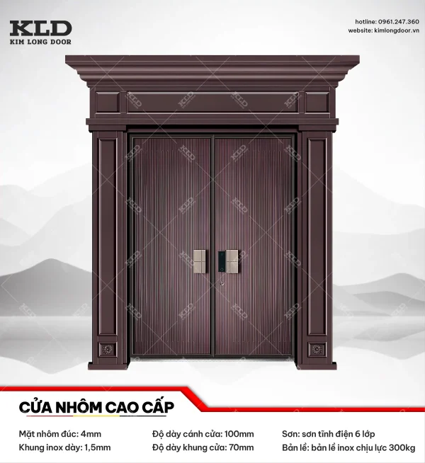 Cửa nhôm cao cấp Kim Long Door độ dày tấm nhôm mặt trước 4mm (38)