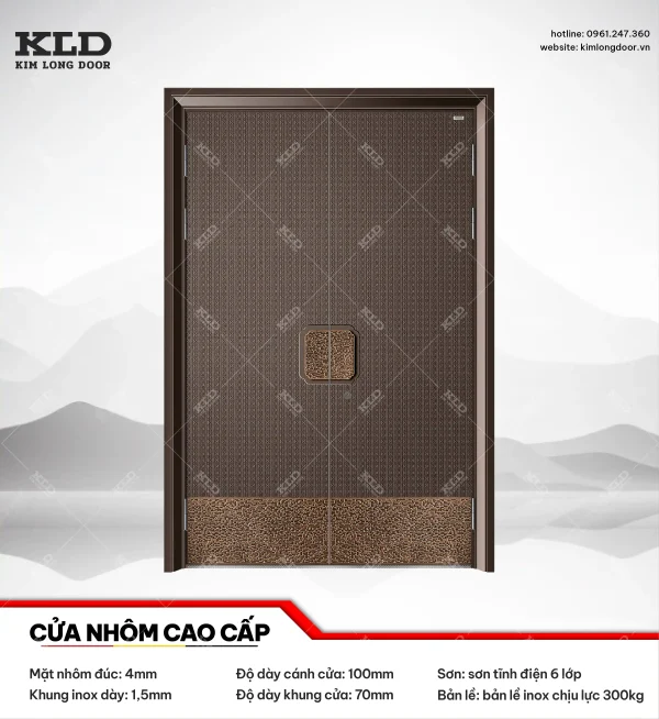 Cửa nhôm cao cấp Kim Long Door độ dày tấm nhôm mặt trước 4mm (4)
