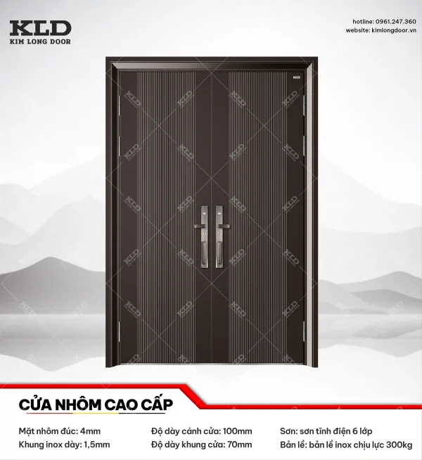 Cửa nhôm cao cấp Kim Long Door độ dày tấm nhôm mặt trước 4mm (5)