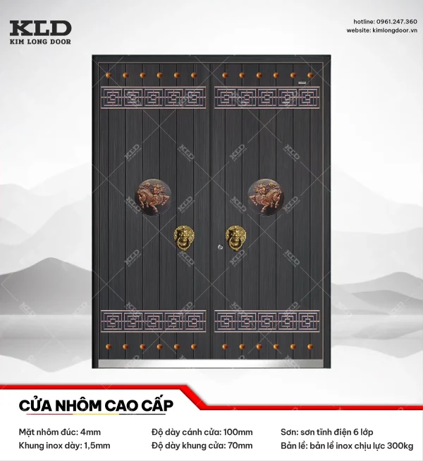 Cửa nhôm cao cấp Kim Long Door độ dày tấm nhôm mặt trước 4mm (8)
