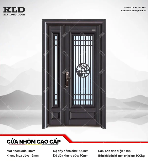 Cửa nhôm cao cấp Kim Long Door độ dày tấm nhôm mặt trước 4mm (9)