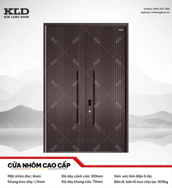 Cửa nhôm nhập khẩu cao cấp mặt nhôm CNC 6mm Kim Long Door (11)
