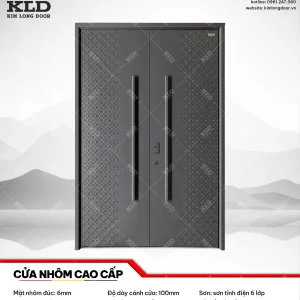 Cửa nhôm nhập khẩu cao cấp mặt nhôm CNC 6mm Kim Long Door (8)