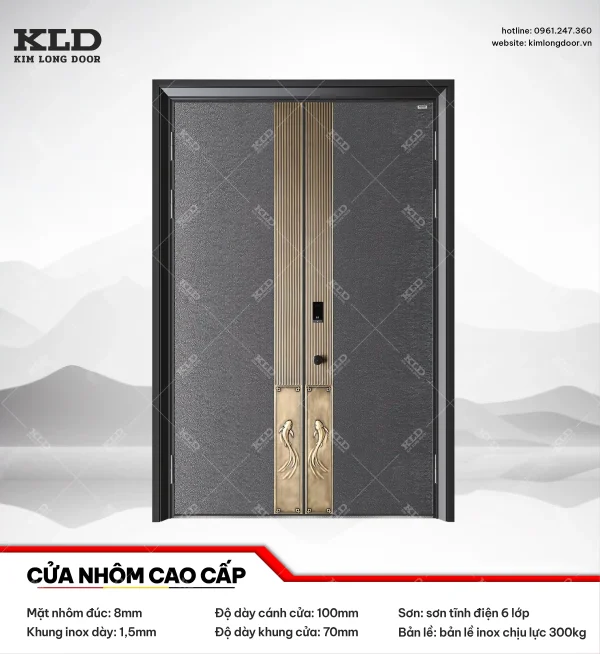 Cửa nhôm nhập khẩu cao cấp mặt nhôm CNC 8mm Kim Long Door (1)