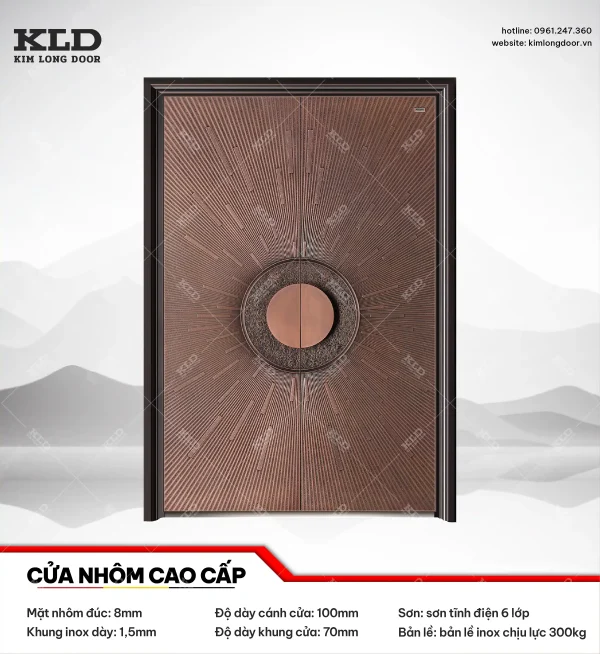 Cửa nhôm nhập khẩu cao cấp mặt nhôm CNC 8mm Kim Long Door (4)