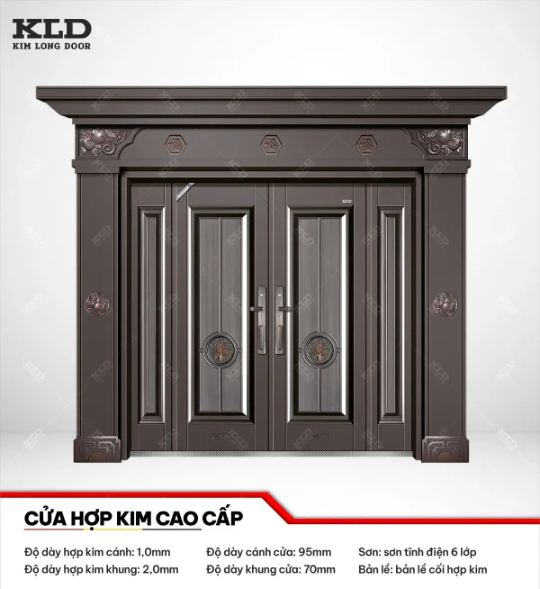 Cửa thép hợp kim magie cao cấp Kim Long Door, thép cánh dày 1,0mm sơn tĩnh điện 6 lớp (1)