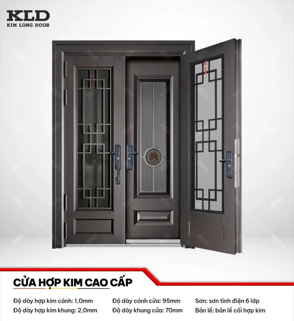 Cửa thép hợp kim magie cao cấp Kim Long Door, thép cánh dày 1,0mm sơn tĩnh điện 6 lớp (23)