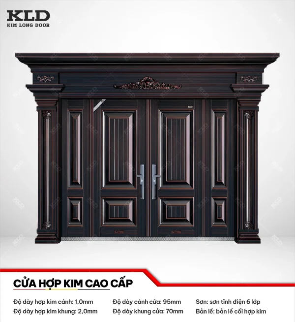 Cửa thép hợp kim magie cao cấp Kim Long Door, thép cánh dày 1,0mm sơn tĩnh điện 6 lớp (5)