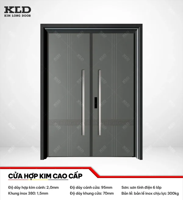 Cửa thép hợp kim magie cao cấp hoạ tiết khắc cnc, tấm hợp kim cánh dày 2mm (6)