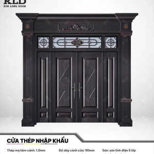 Cửa thép mạ kẽm nhập khẩu Kim Long Door, thép cánh dày 1mm sơn tĩnh điện 5 lớp (3)