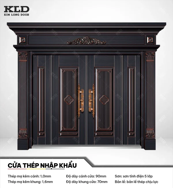 Cửa thép mạ kẽm nhập khẩu Kim Long Door, thép cánh dày 1mm sơn tĩnh điện 5 lớp (7)