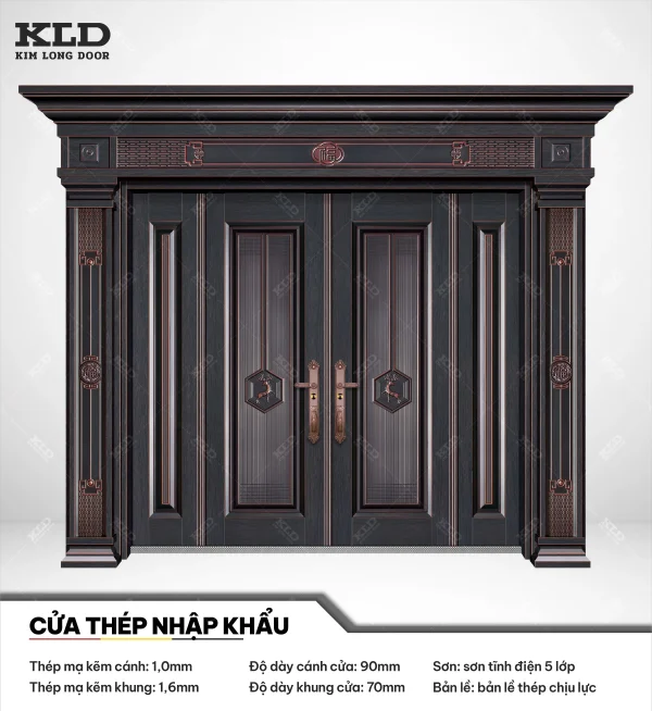Cửa thép mạ kẽm nhập khẩu Kim Long Door, thép cánh dày 1mm sơn tĩnh điện 5 lớp (8)